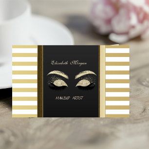 Moderne, Beruflich gestreifte - Glitzer Lashes Visitenkarte