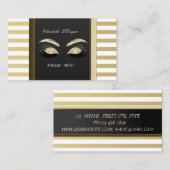 Moderne, Beruflich gestreifte - Glitzer Lashes Visitenkarte (Vorne/Hinten)