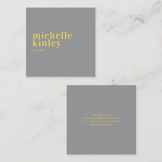 Moderne, beruflich-graue Vernetzung Quadratische Visitenkarte (Vorne/Hinten)