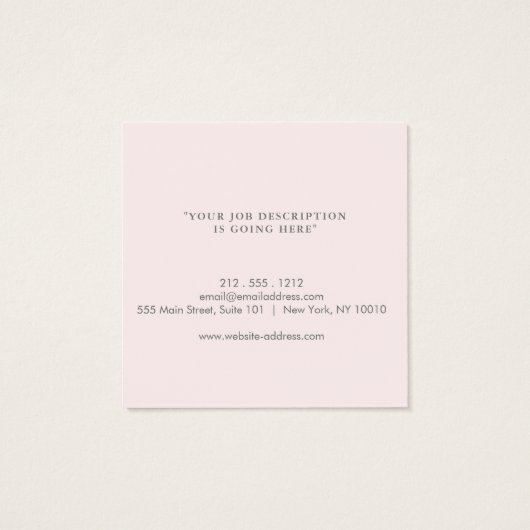 Moderne Beruflich-Rosa-Visitenkarte (Rückseite)