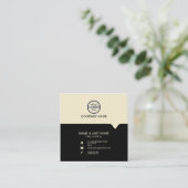 Moderne Berufliche 2 Farben fügen Ihr Logo hinzu Quadratische Visitenkarte (Stehend Vorderseite)