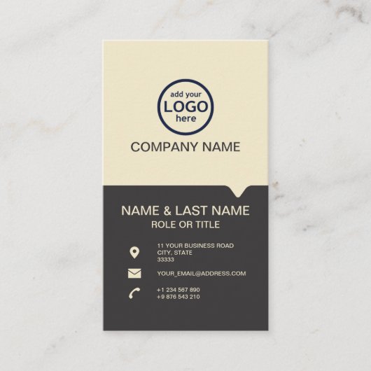 Moderne Berufliche 2 Farben fügen Ihr Logo hinzu Visitenkarte (Vorderseite)