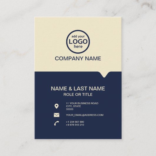 Moderne Berufliche 2 Farben fügen Ihr Logo hinzu Visitenkarte (Vorderseite)