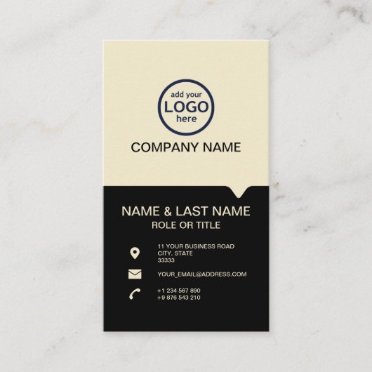 Moderne Berufliche 2 Farben fügen Ihr Logo hinzu Visitenkarte (Vorderseite)