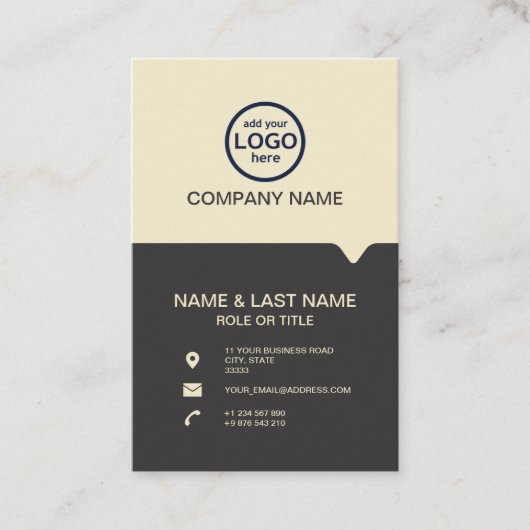 Moderne Berufliche 2 Farben fügen Ihr Logo hinzu Visitenkarte (Vorderseite)