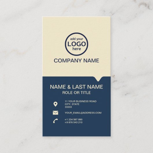 Moderne Berufliche 2 Farben fügen Ihr Logo hinzu Visitenkarte (Vorderseite)