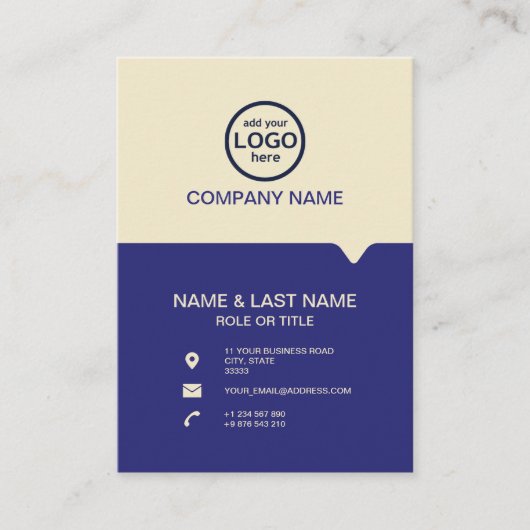 Moderne Berufliche 2 Farben fügen Ihr Logo hinzu Visitenkarte (Vorderseite)