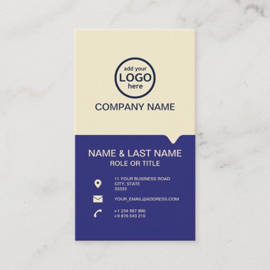 Moderne Berufliche 2 Farben fügen Ihr Logo hinzu Visitenkarte (Vorderseite)