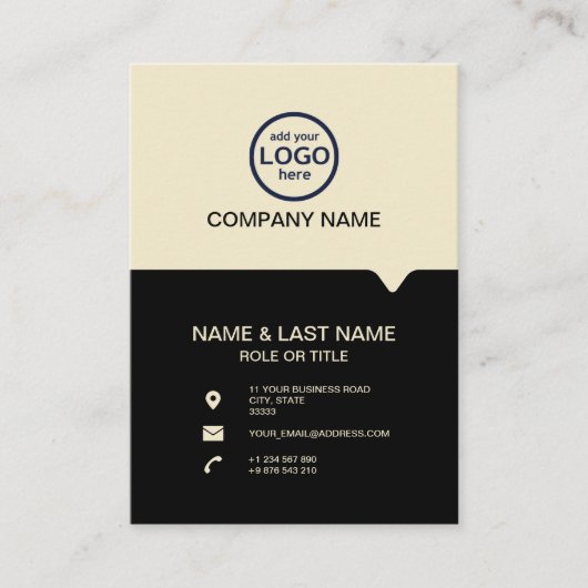 Moderne Berufliche 2 Farben fügen Ihr Logo hinzu Visitenkarte (Vorderseite)