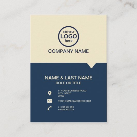 Moderne Berufliche 2 Farben fügen Ihr Logo hinzu Visitenkarte (Vorderseite)