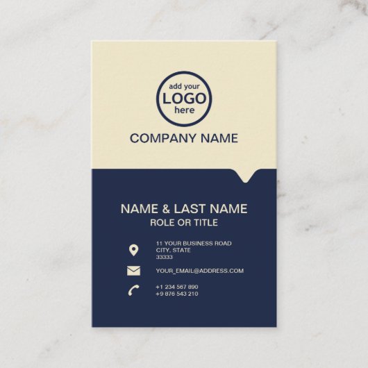 Moderne Berufliche 2 Farben fügen Ihr Logo hinzu Visitenkarte (Vorderseite)