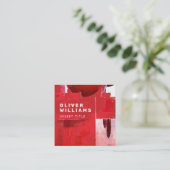 Moderne Berufliche Abstrakte Rot-Struktur Quadratische Visitenkarte (Stehend Vorderseite)