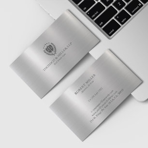 Moderne Berufliche Anwaltskanzlei Metallic Silver Visitenkarte