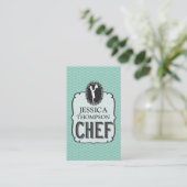 Moderne Berufliche Aqua Cook Koch Custom Cards Visitenkarte (Stehend Vorderseite)