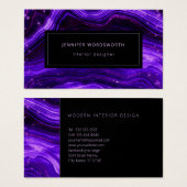 Moderne Berufliche Aquarellfarbe Agate Lila Geode (Vorne & Hinten)