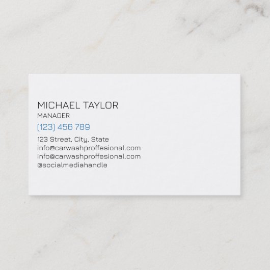 Moderne Berufliche Autos, die die Reinigung von Wa Visitenkarte (Rückseite)