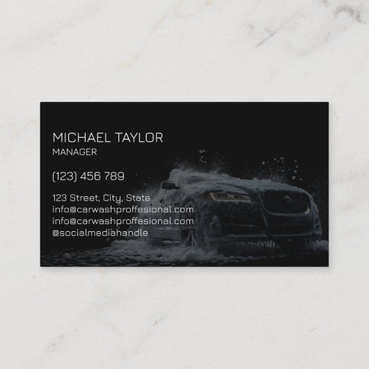 Moderne Berufliche Autos, die die Reinigung von Wa Visitenkarte (Rückseite)