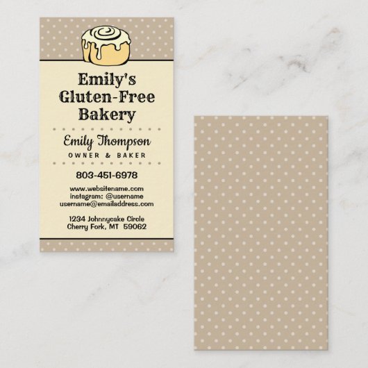 ★ moderne berufliche Bäckerei-Vintage Punkte Visitenkarte (Vorne/Hinten)