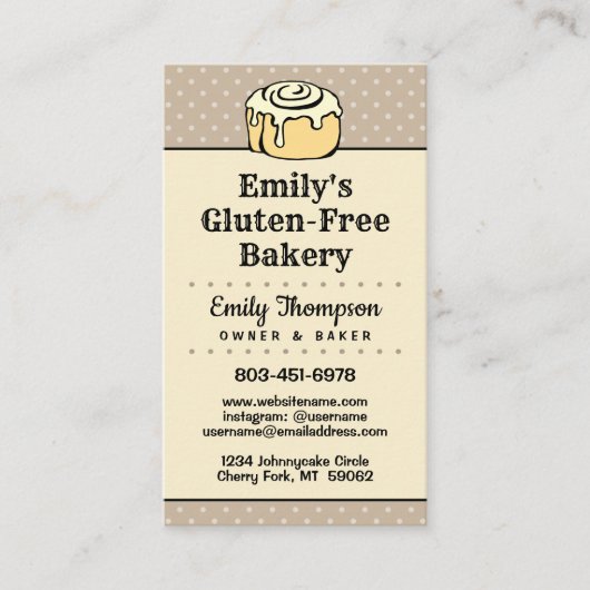 ★ moderne berufliche Bäckerei-Vintage Punkte Visitenkarte (Vorderseite)