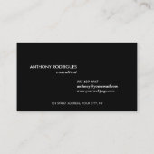 Moderne Berufliche Black Business Card Visitenkarte (Rückseite)