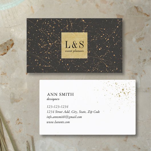 Moderne Berufliche Black Gold Business Card Visitenkarte
