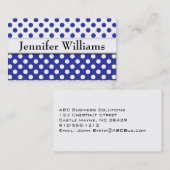 Moderne Berufliche Blue Polka Dot Business Card Visitenkarte (Vorne/Hinten)