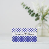 Moderne Berufliche Blue Polka Dot Business Card Visitenkarte (Stehend Vorderseite)