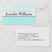 Moderne Berufliche Blue Polka Dot Business Card Visitenkarte (Vorne/Hinten)