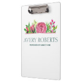 Moderne Berufliche Blumenwasserfarbe Klemmbrett (Links)