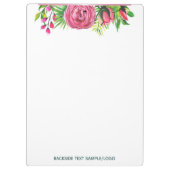 Moderne Berufliche Blumenwasserfarbe Klemmbrett (Rückseite)