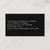 Moderne Berufliche Carbon Fiber Business Cards Visitenkarte (Rückseite)