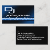Moderne Berufliche DJ Business Card Visitenkarte (Vorne/Hinten)