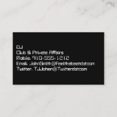 Moderne Berufliche DJ Business Card Visitenkarte (Rückseite)