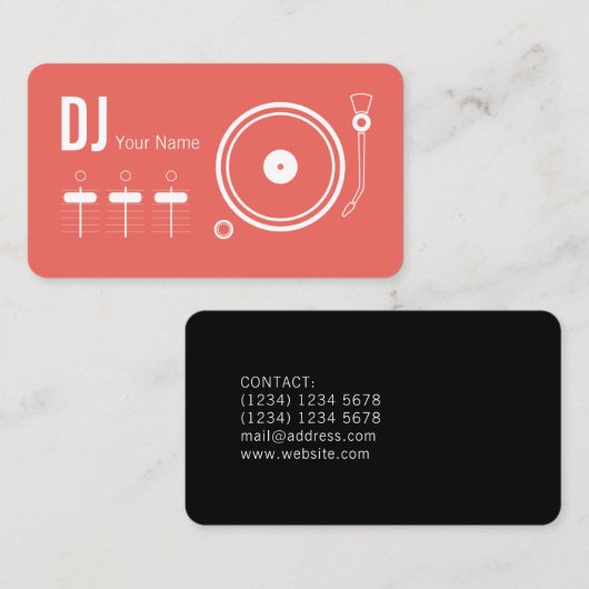 Moderne berufliche DJ-Plattenabdeckung Visitenkarte (Vorne/Hinten)