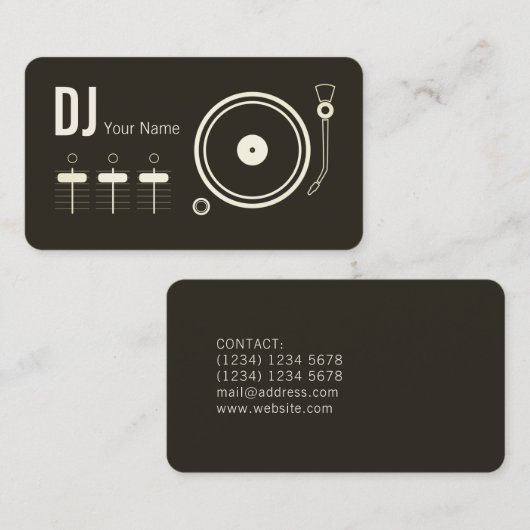 Moderne berufliche DJ-Plattenabdeckung Visitenkarte (Vorne/Hinten)