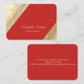 Moderne Berufliche Einfach-, Gold Glitterie-, Rot- Visitenkarte (Vorne/Hinten)