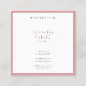 Moderne Berufliche, einfache Designvorlage Quadratische Visitenkarte (Rückseite)