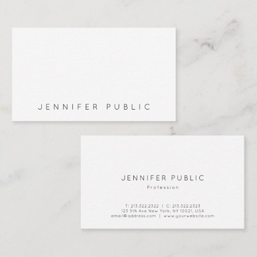 Moderne berufliche einfache elegante coole visitenkarte (Vorne/Hinten)