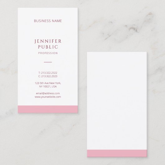 Moderne berufliche einfache Schablonen-elegantes Visitenkarte (Vorne/Hinten)