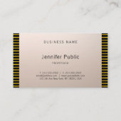 Moderne, Berufliche Einzigartige Gold Streifen Visitenkarte (Rückseite)