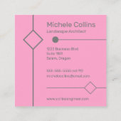 Moderne Berufliche Elegance Business Card Quadratische Visitenkarte (Rückseite)