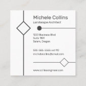 Moderne Berufliche Elegance Business Card Quadratische Visitenkarte (Rückseite)