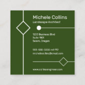 Moderne Berufliche Elegance Business Card Quadratische Visitenkarte (Rückseite)