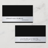 Moderne Berufliche Elegant Silver Black Trendy Visitenkarte (Vorne/Hinten)