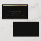 Moderne Berufliche Elegante Black Gold Klasse Visitenkarte (Vorne/Hinten)