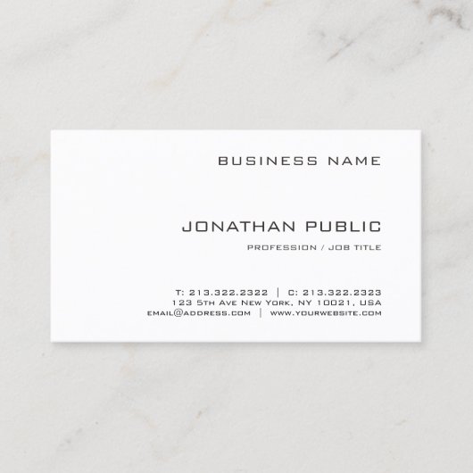 Moderne Berufliche elegante Business Cards Einfach Visitenkarte (Vorderseite)