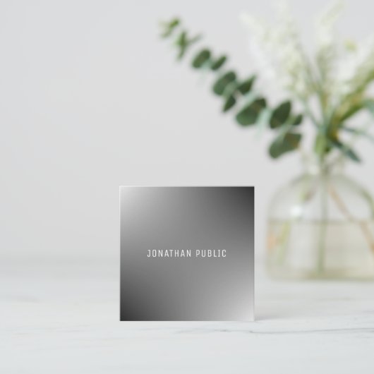 Moderne Berufliche Elegante einfache Grauschvorlag Quadratische Visitenkarte (Stehend Vorderseite)