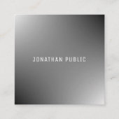 Moderne Berufliche Elegante einfache Grauschvorlag Quadratische Visitenkarte (Vorderseite)
