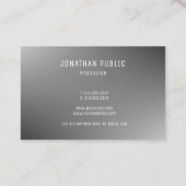 Moderne Berufliche Elegante einfache Grauschvorlag Visitenkarte (Rückseite)