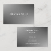 Moderne Berufliche Elegante einfache Grauschvorlag Visitenkarte (Vorne/Hinten)